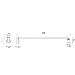 Applique Da Parete-Selezionato da Mazzolaluce Applique led nero 80 cm moderna sporgente dalla parete