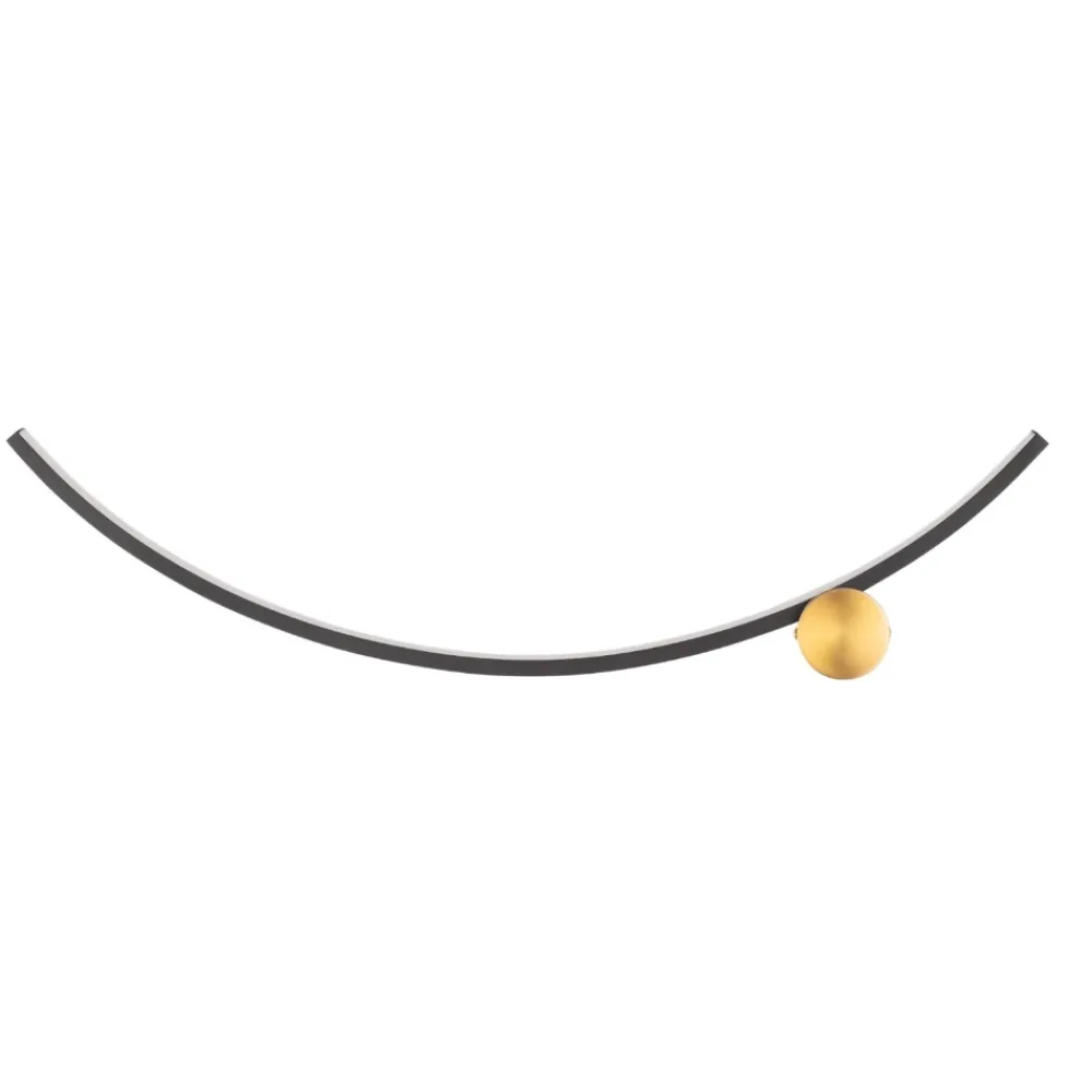 Applique Da Parete-Selezionato da Mazzolaluce Applique led nero oro 14w 3000k per soggiorno moderno