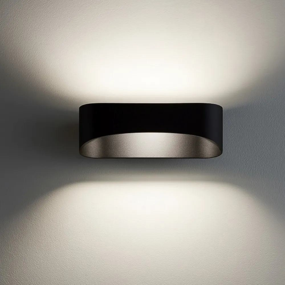 Applique Da Parete-IsyLuce Applique led nero 20w 3000k design moderna