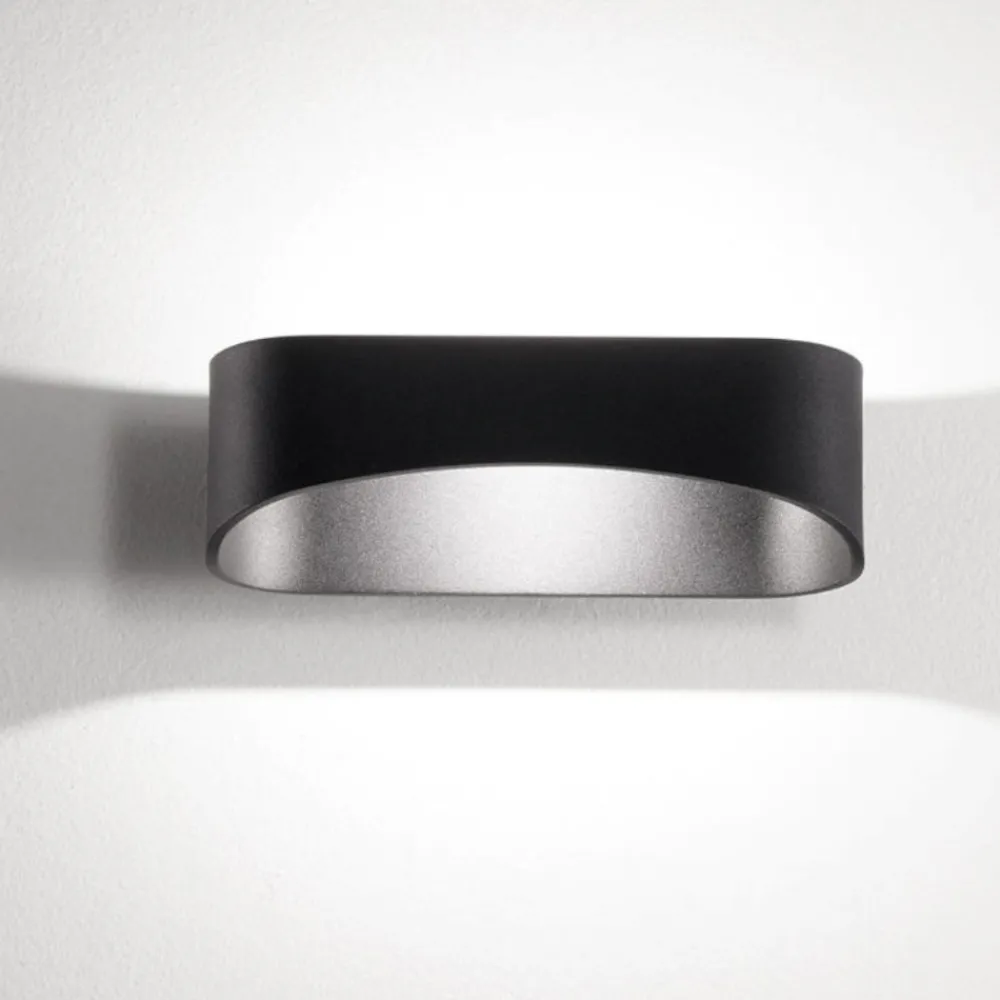 Applique Da Parete-IsyLuce Applique led nero 20w 3000k design moderna