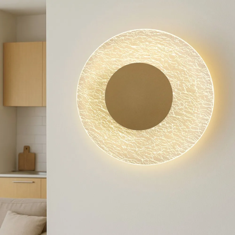 Applique Da Parete-Selezionato da Mazzolaluce Applique led oro da parete crepato 30w 3000k design
