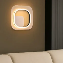 Applique Da Parete-Selezionato da Mazzolaluce Applique led oro nero quadrato design moderno 12w 3000k dimmerabile
