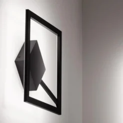 Applique Da Parete-Affralux Applique led quadrata moderna nera 36w 3000k quattro