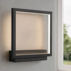 Applique Da Parete-Selezionato da Mazzolaluce Applique led quadrato 18w 3000k nero moderna design