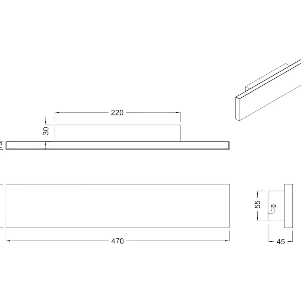 Applique Da Parete-Selezionato da Mazzolaluce Applique led rettangolare bianca 18w 3000k design moderna