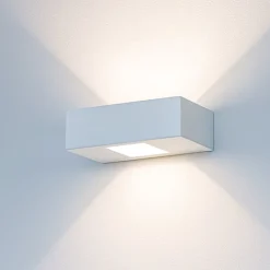 Applique Da Parete-Selezionato da Mazzolaluce Applique led rettangolare metallo bianco luminoso lampadine gx53