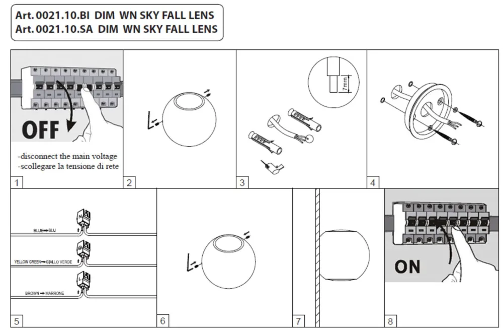 Applique Da Parete-Vivida International Applique led sfera bianca biemissione 3w 3000k 4000k dimmerabile vivida sky fall
