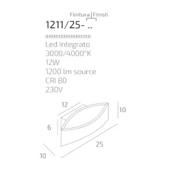 Applique Da Parete-Top Light Applique led 12w bianco eye