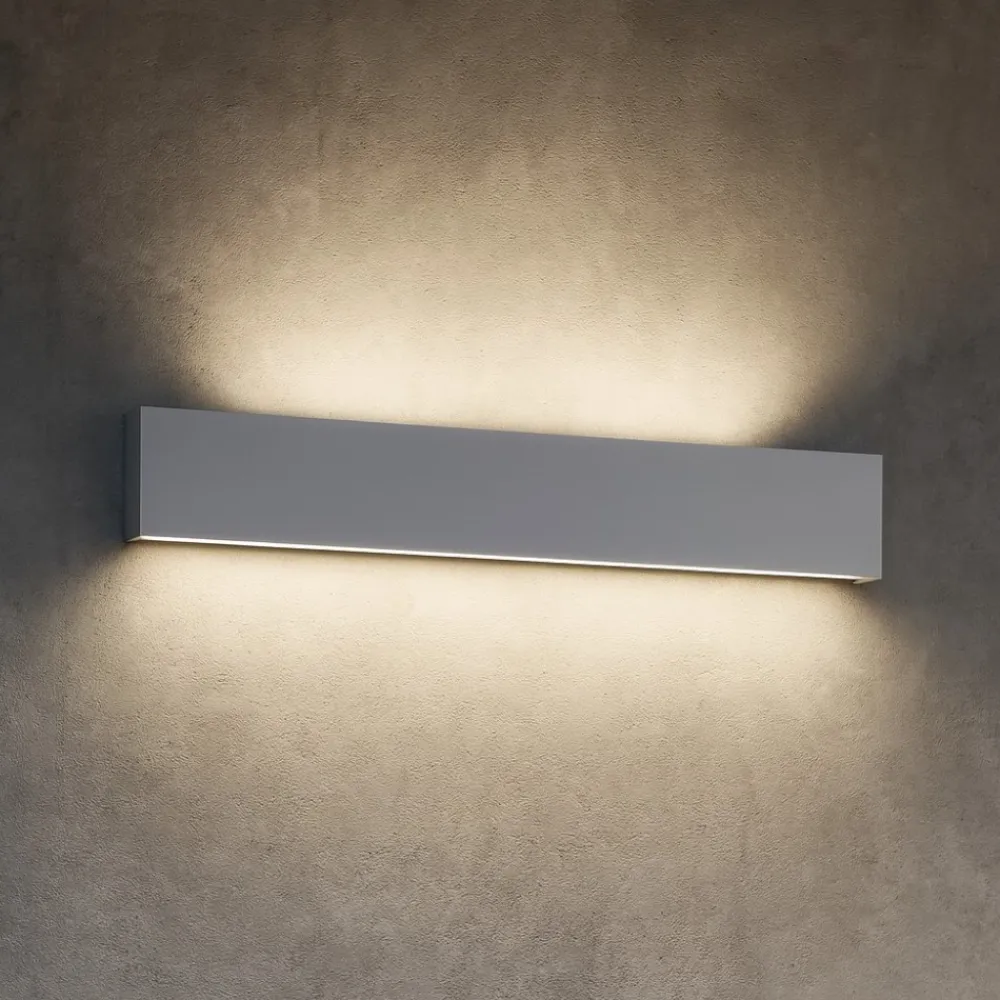 Applique Da Parete-Top Light Applique led 80w da parete grigio rettangolare