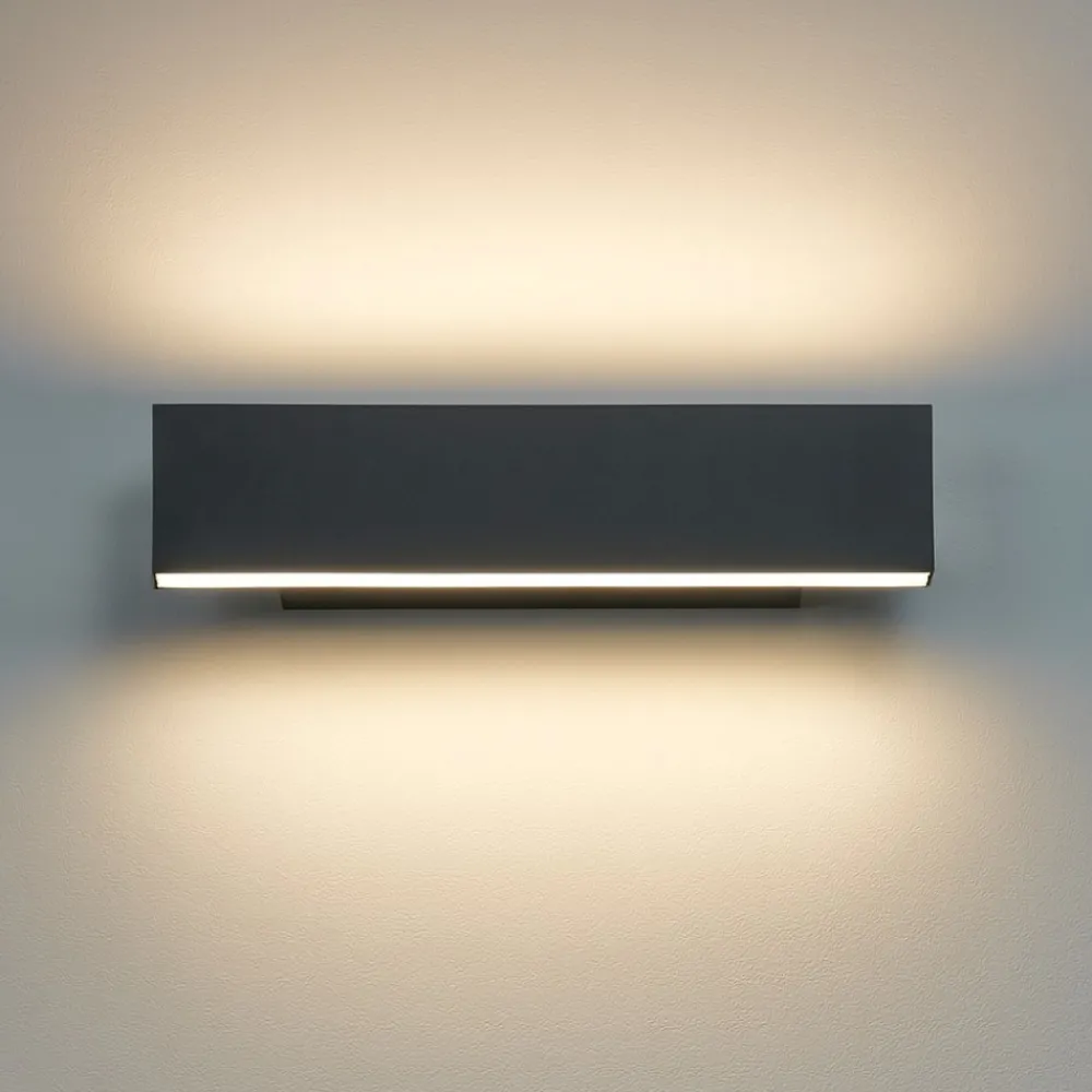 Applique Da Parete-Selezionato da Mazzolaluce Applique led 12w 3000k antracite design moderna rettangolare