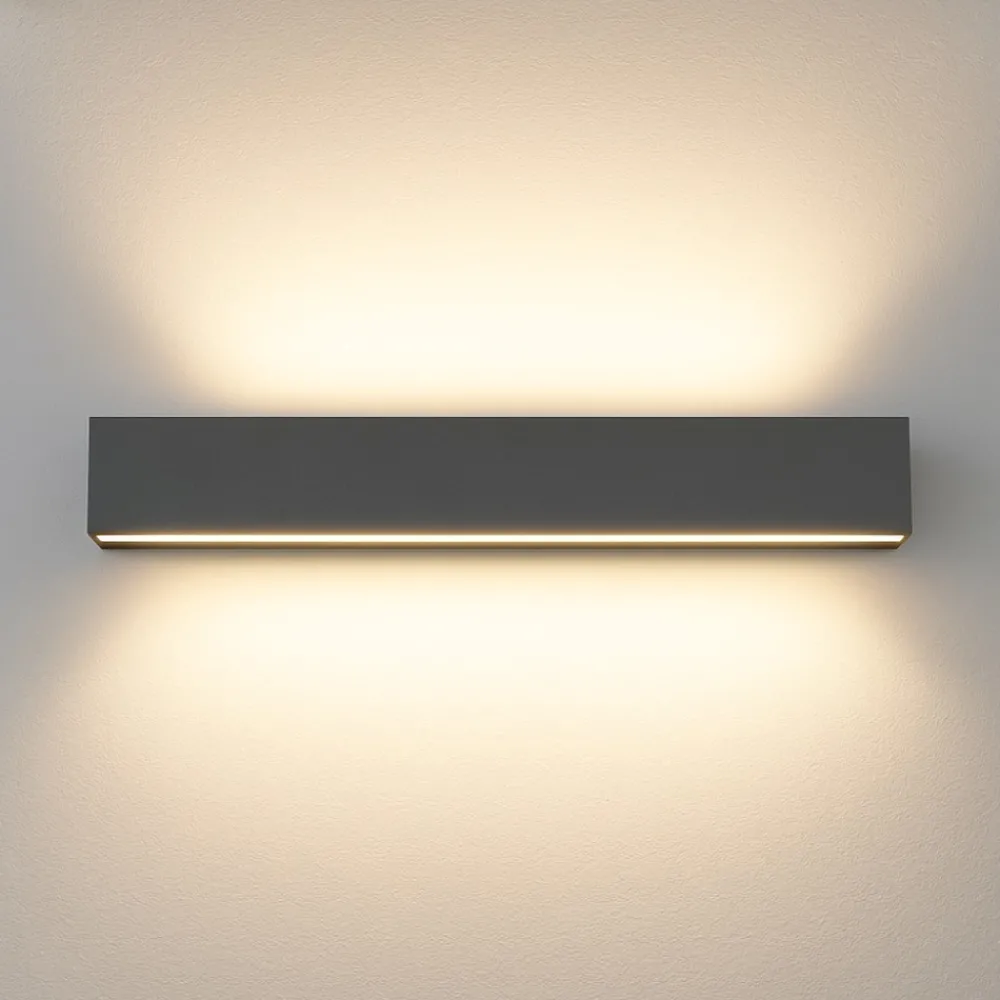 Applique Da Parete-Selezionato da Mazzolaluce Applique led 18w 3000k antracite moderno rettangolare