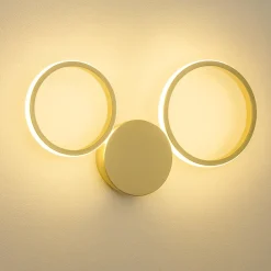 Applique Da Parete-Ondaluce Applique led 20w 4000k ap pois oro design moderna