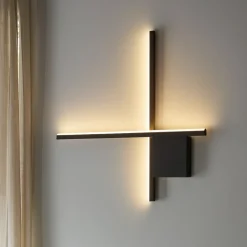 Applique Da Parete-Selezionato da Mazzolaluce Applique led 15w 2700k bacchette nero design moderno