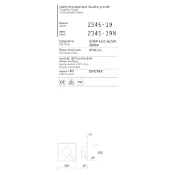 Applique Da Parete-Affralux Applique led 36w 3000k bianca moderna quattro