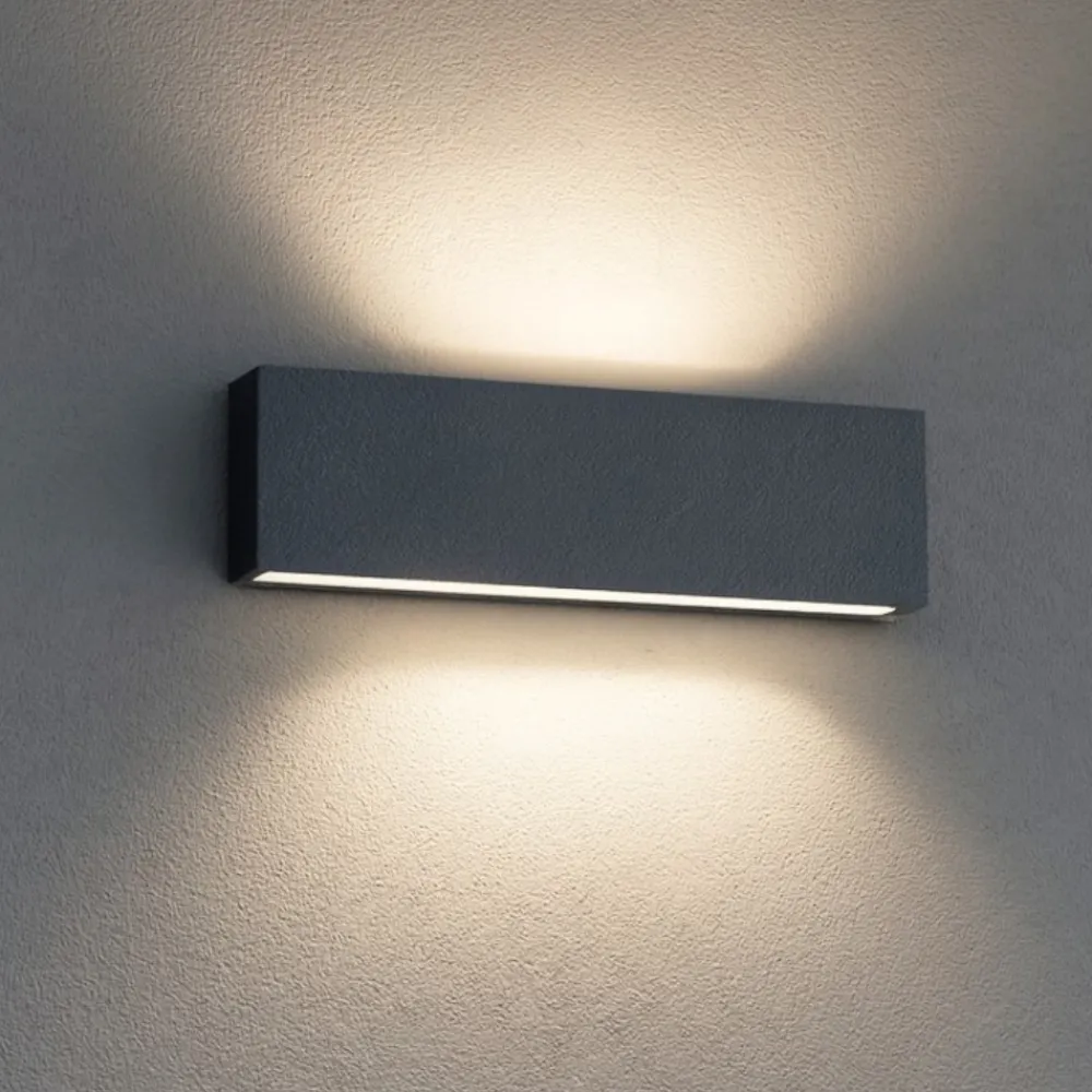 Applique Da Parete-Linea Light Applique led 19w 3000k bi emissione box w2 cemento