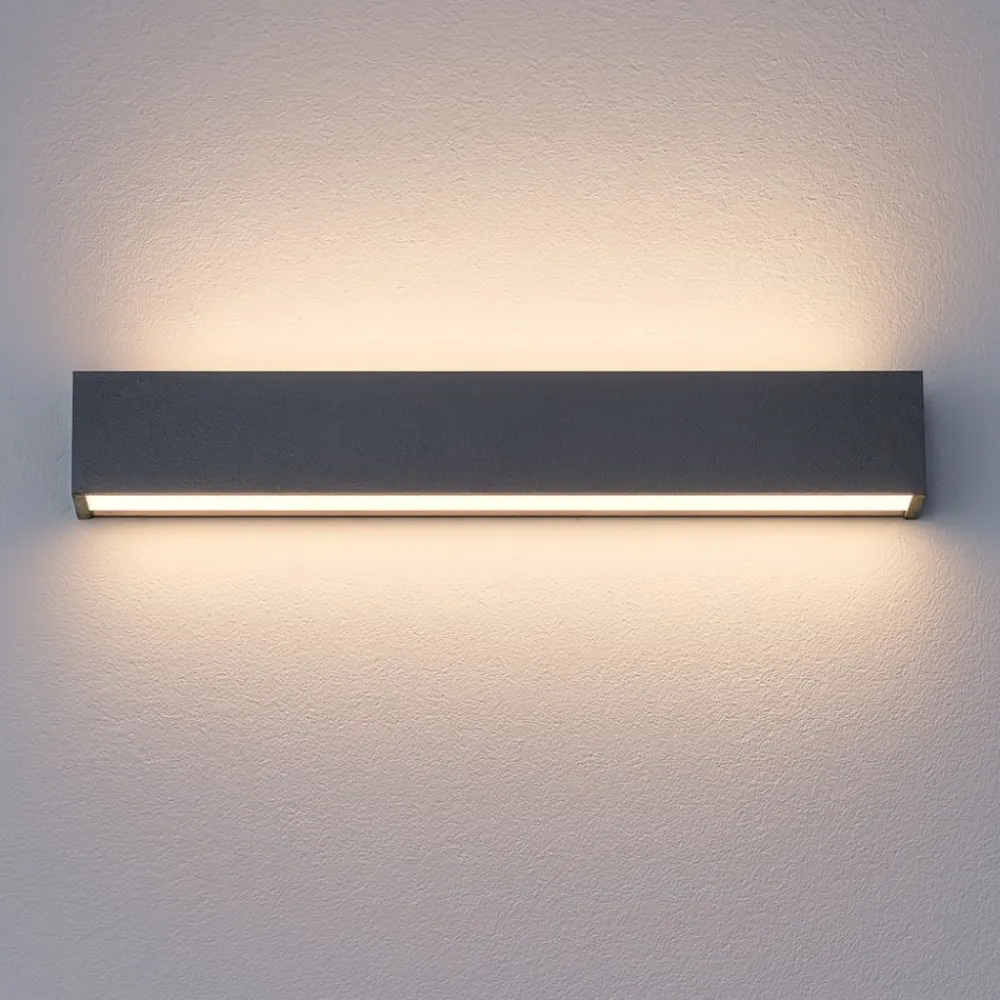 Applique Da Parete-Linea Light Applique led 28w 3000k bi emissione box w2 cemento