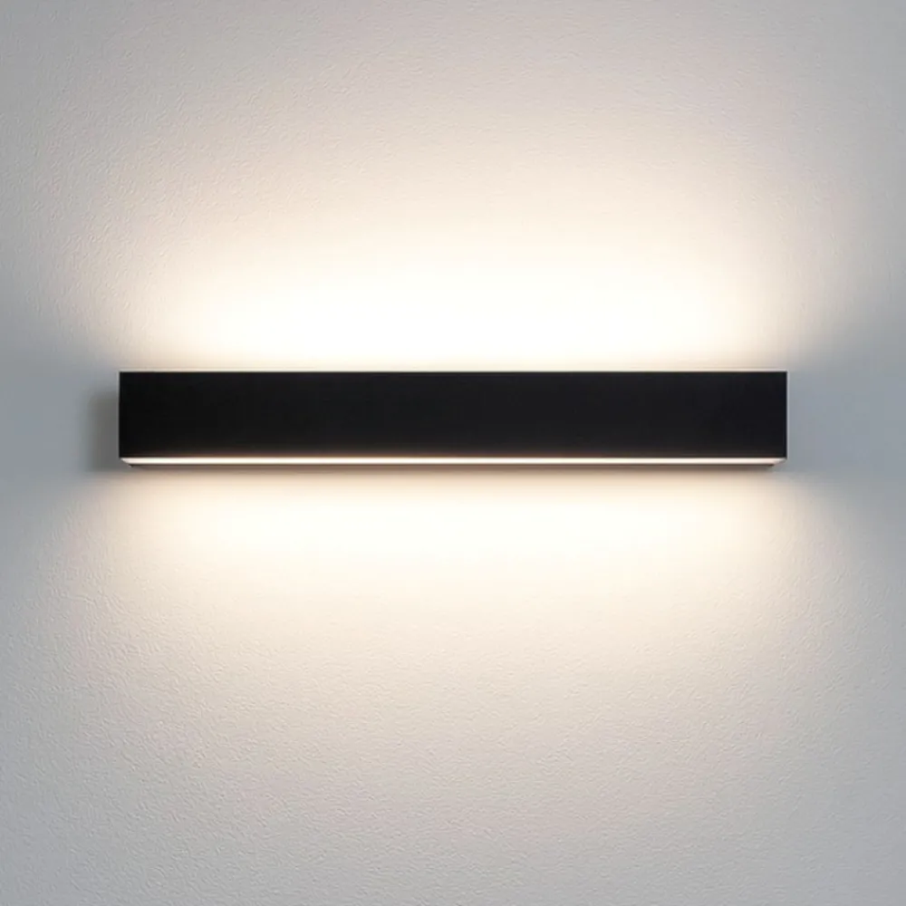 Applique Da Parete-Linea Light Applique led 41w 4000k bi emissione nero box w2 moderna