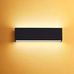 Applique Da Parete-Linea Light Applique led 19w 2700k bi emissione nero box w2