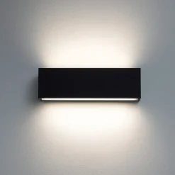 Applique Da Parete-Linea Light Applique led 19w 4000k bi emissione nero box w2