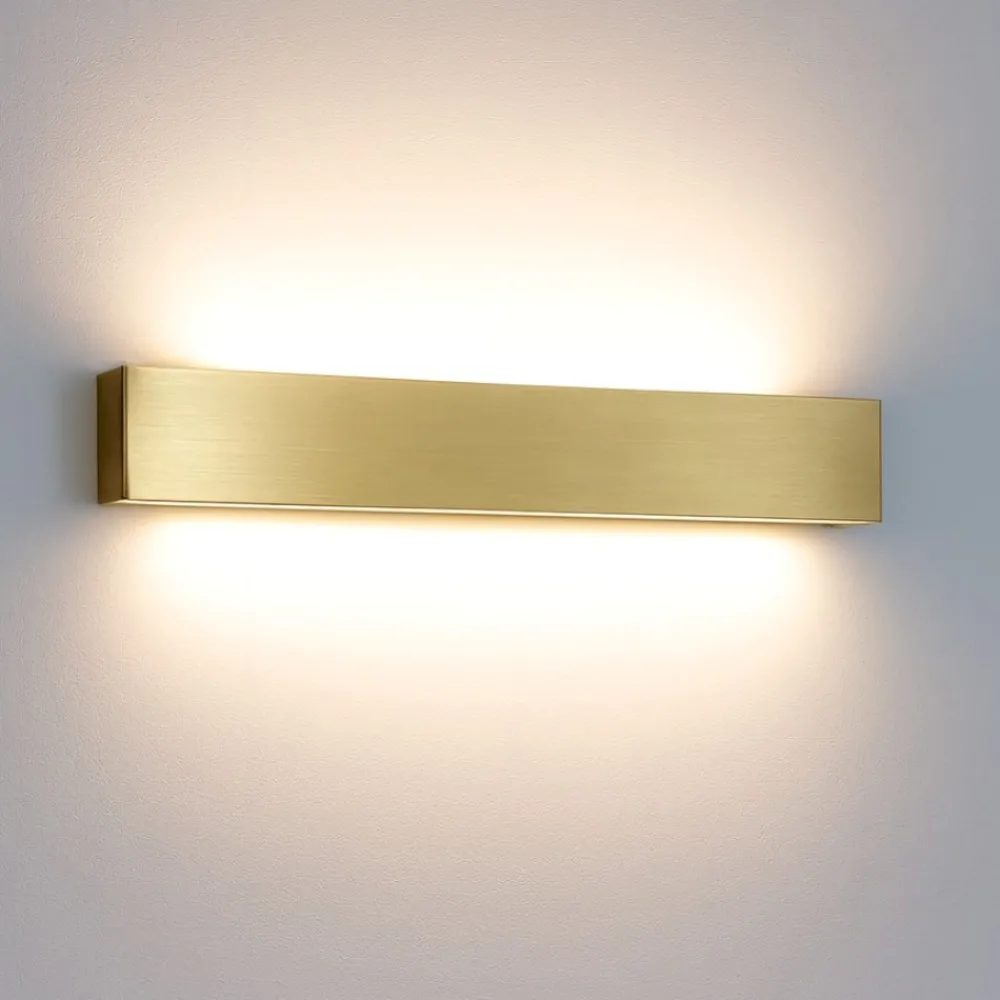 Applique Da Parete-Linea Light Applique led 19w 2700k bi emissione ottone box w2