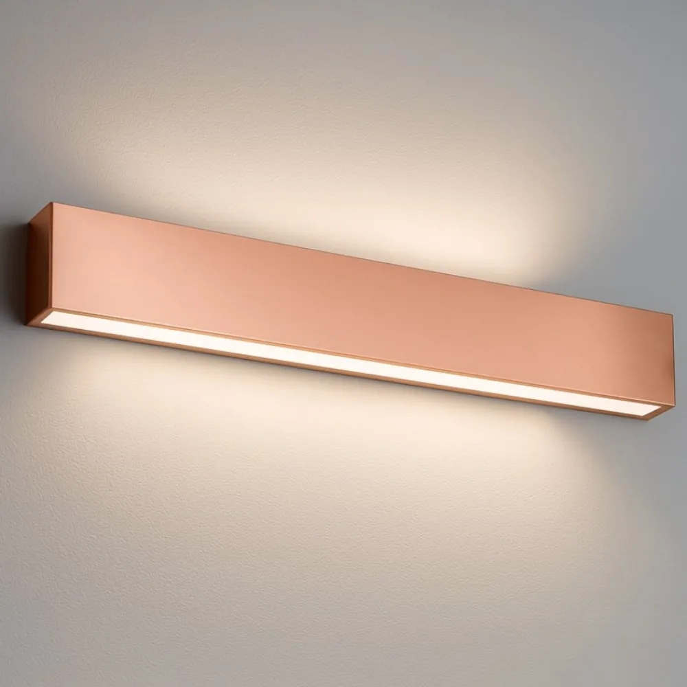 Applique Da Parete-Linea Light Applique led 28w 3000k bi emissione rame box w2