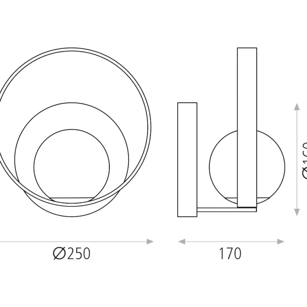 Applique Da Parete-Selezionato da Mazzolaluce Applique led 5w 3000k cerchio oro sfera vetro per soggiorno