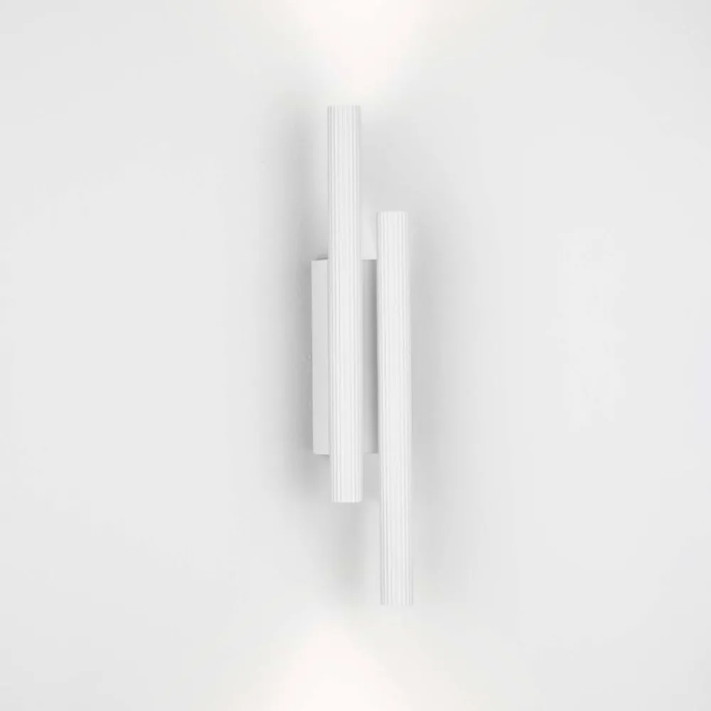 Applique Da Parete-Selezionato da Mazzolaluce Applique led 15w 3000k cilindri rigati bianchi