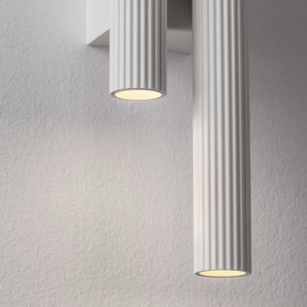 Applique Da Parete-Selezionato da Mazzolaluce Applique led 15w 3000k cilindri rigati bianchi