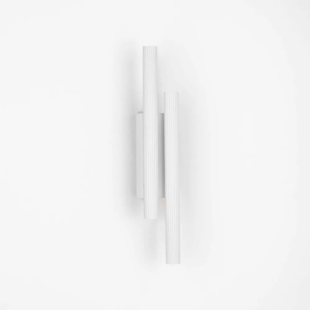 Applique Da Parete-Selezionato da Mazzolaluce Applique led 15w 3000k cilindri rigati bianchi