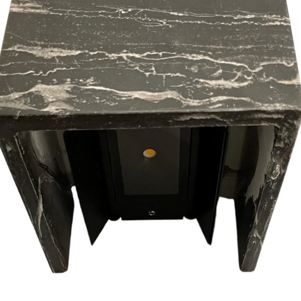 Applique Da Parete-Selezionato da Mazzolaluce Applique led 13w 3000k cubo effetto marmo nero striature bianche fp