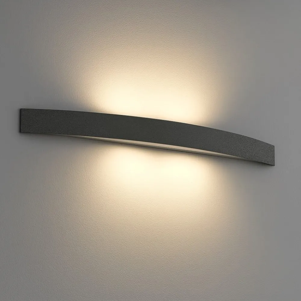 Applique Da Parete-Linea Light Applique led 35w 3000k curve grigio scuro cemento