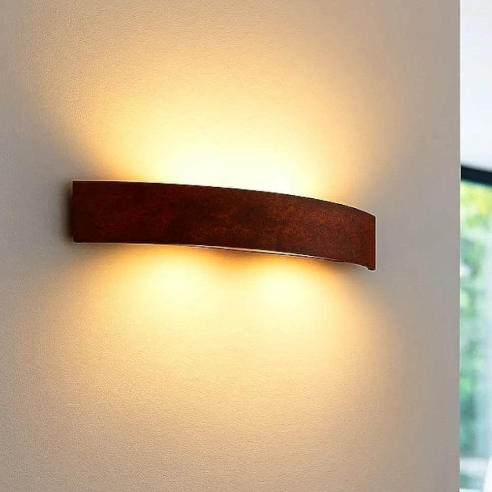 Applique Da Parete-Linea Light Applique led 35w 3000k curve 93cm corten moderna
