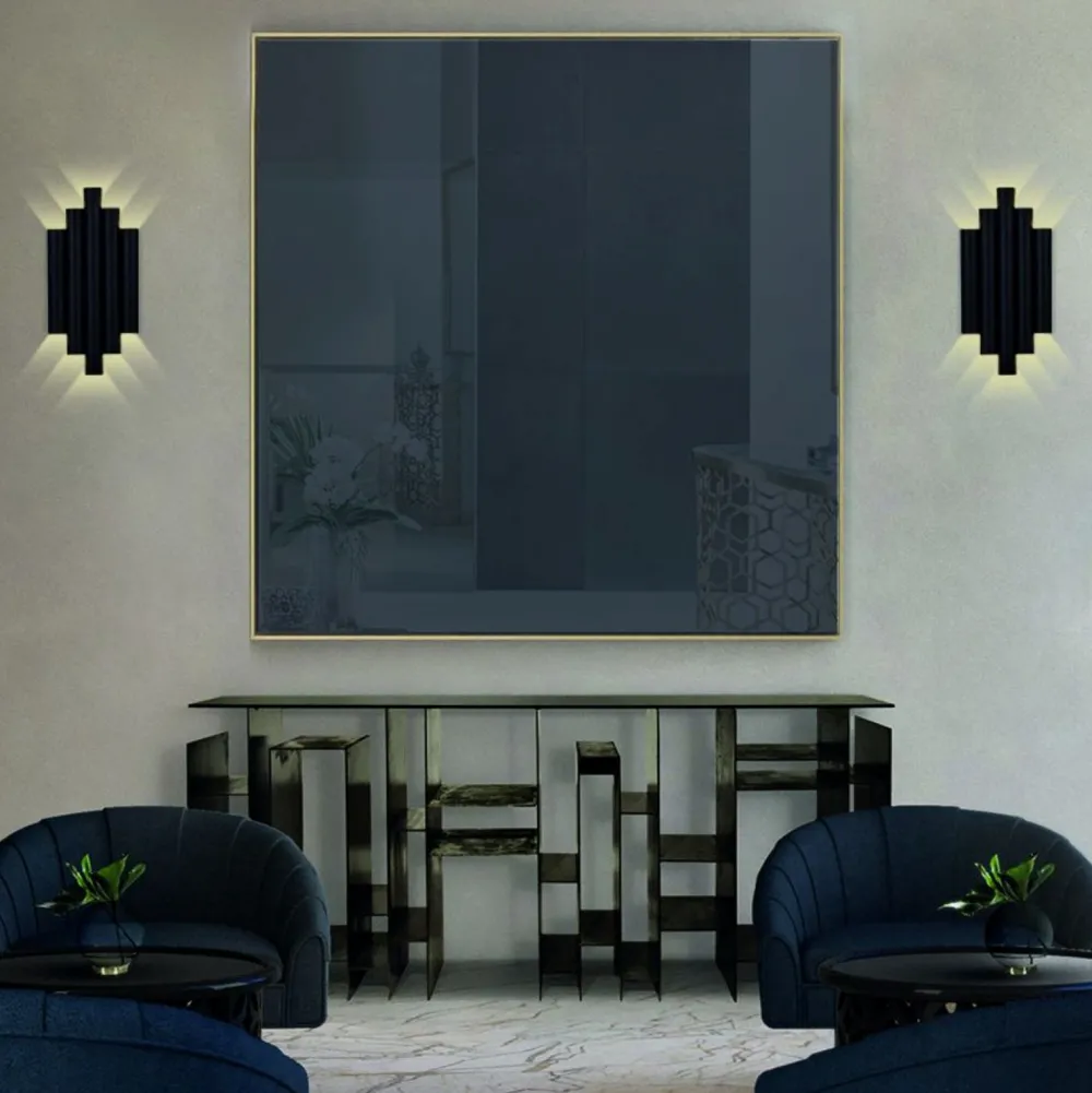 Applique Da Parete-Selezionato da Mazzolaluce Applique led 21w 3000k design elegante nero moderna per salone