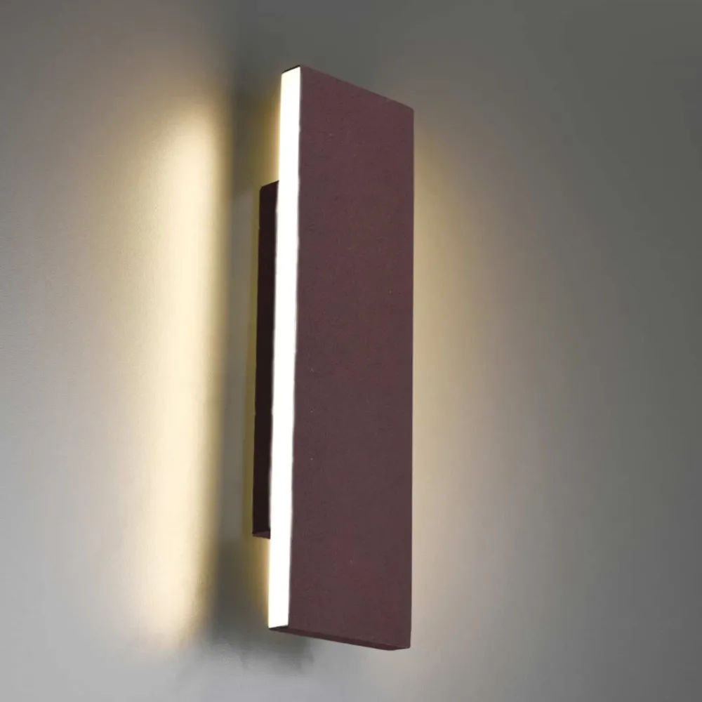 Applique Da Parete-Selezionato da Mazzolaluce Applique led 12w 3000k dimmerabile moderna marrone corten