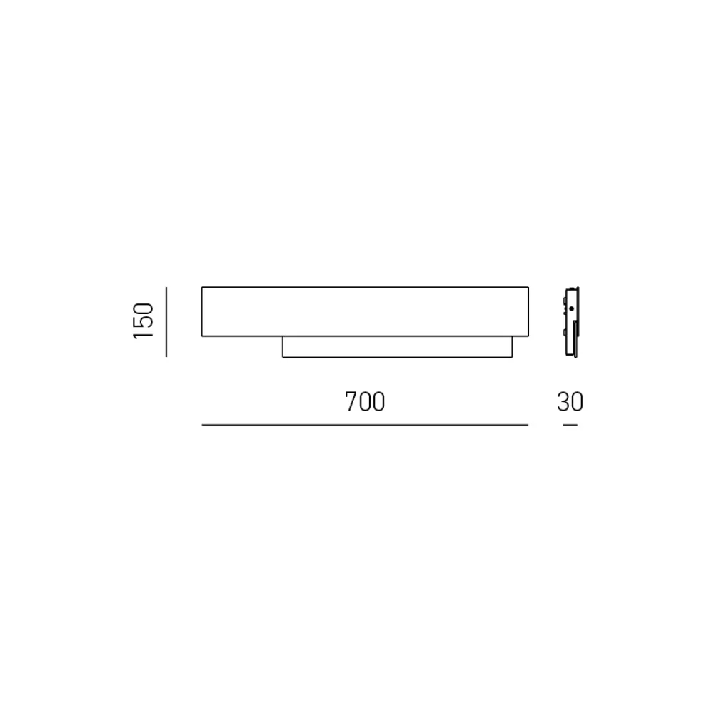 Applique Da Parete-Gea Luce Applique led 25w 3000k doha nero moderno