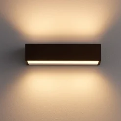 Applique Da Parete-Top Light Applique led 12w 3000k 4000k rettangolare marrone bios