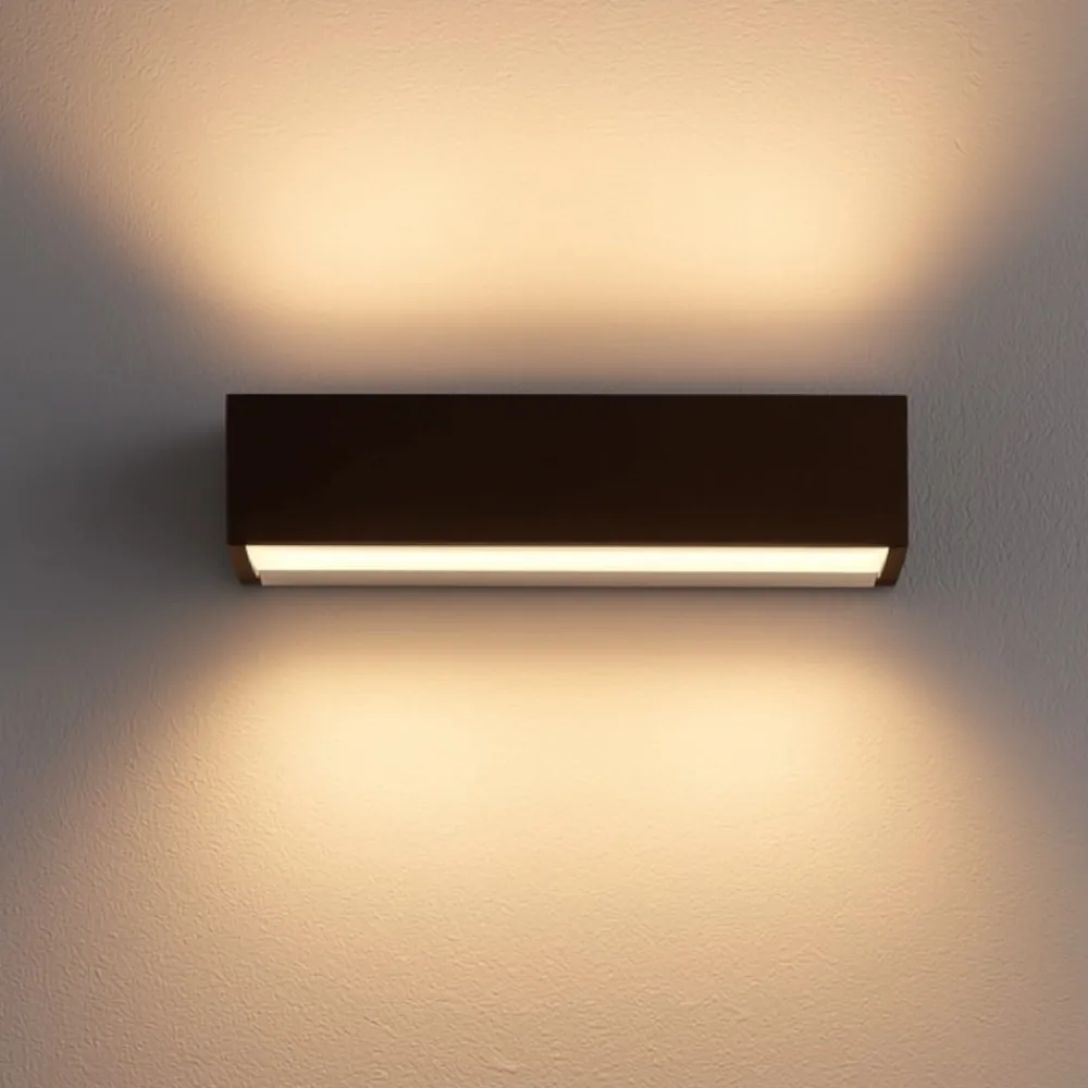 Applique Da Parete-Top Light Applique led 12w 3000k 4000k rettangolare marrone bios