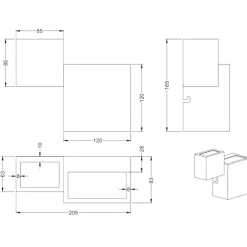 Applique Da Parete-Selezionato da Mazzolaluce Applique led 12w 3000k moderna cubi nero dimmerabile