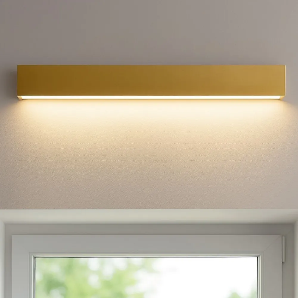 Applique Da Parete-Linea Light Applique led 28w 3000k mono emissione box w1 ottone