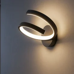 Applique Da Parete-Top Light Applique led 12w 3000/4000k nera tornado toplight moderna