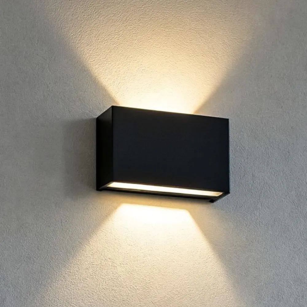 Applique Da Parete-Linea Light Applique led 10w 3000k nero box w2 bi emissione
