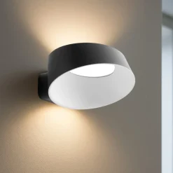 Applique Da Parete-Stilnovo Applique led 17w 3000k nero dimmerabile oxygen