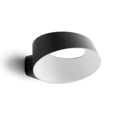 Applique Da Parete-Stilnovo Applique led 17w 3000k nero dimmerabile oxygen