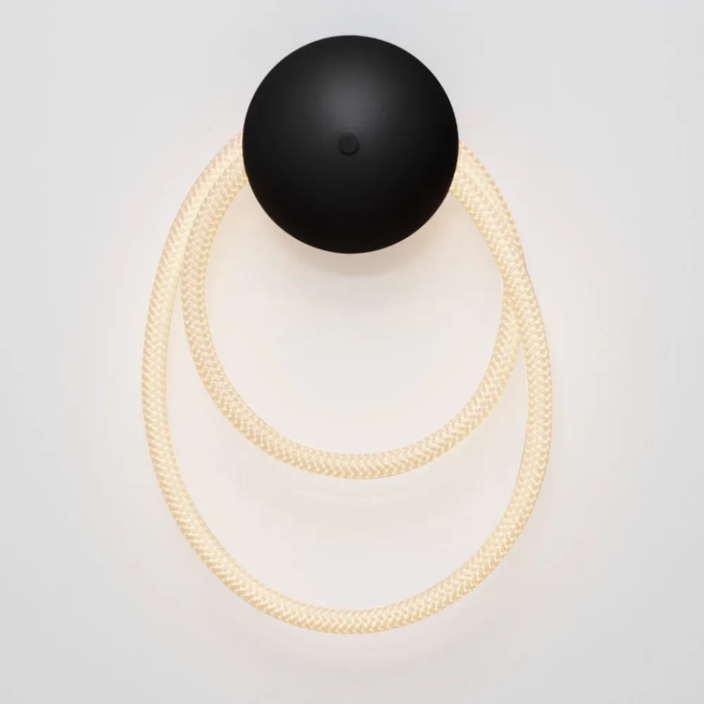 Applique Da Parete-Selezionato da Mazzolaluce Applique led 17w 3000k nero tubo silicone bianco