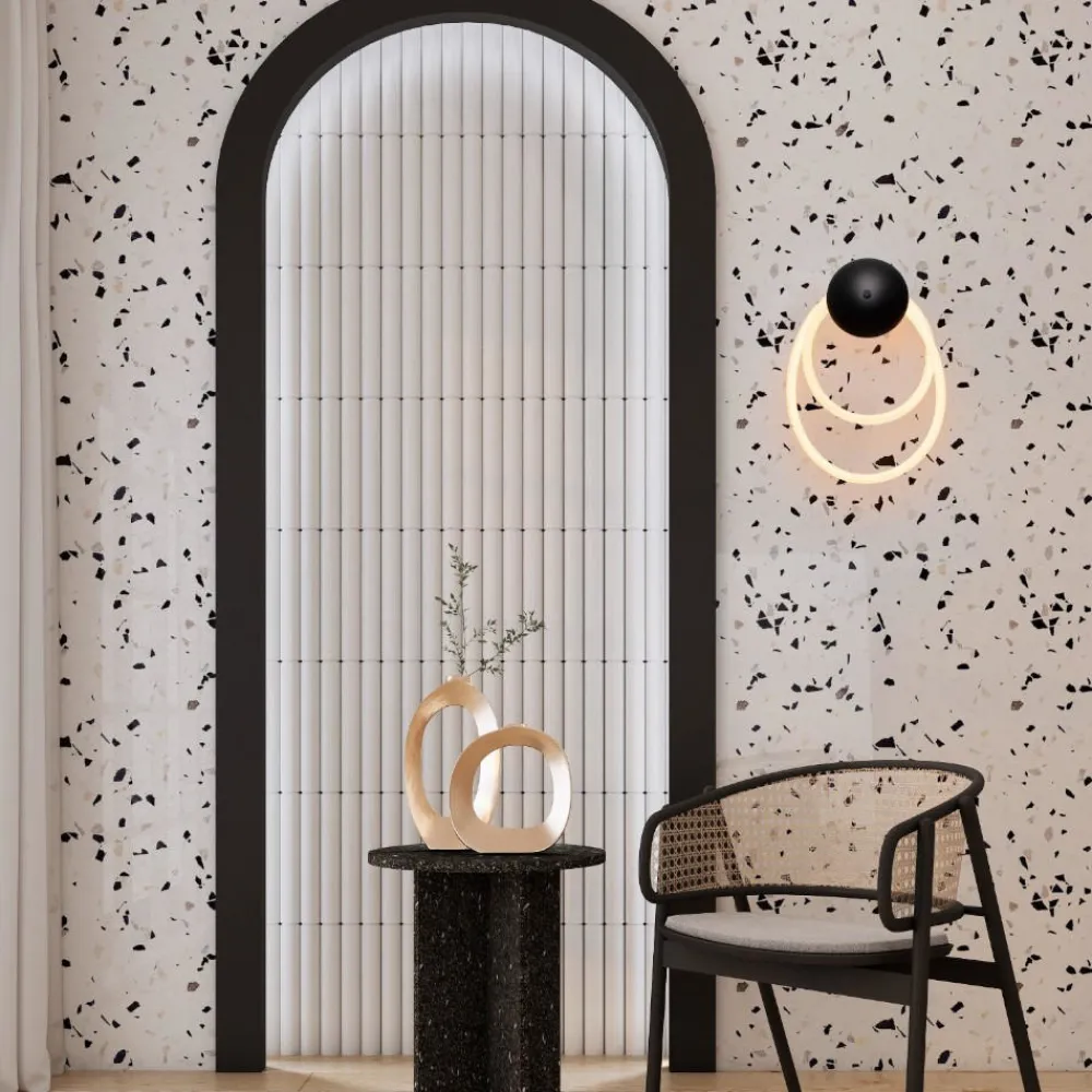 Applique Da Parete-Selezionato da Mazzolaluce Applique led 17w 3000k nero tubo silicone bianco