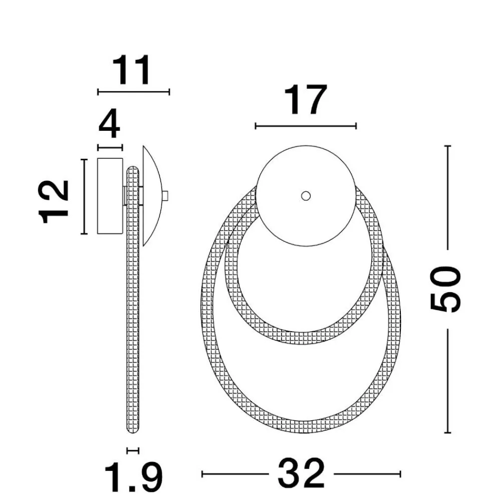 Applique Da Parete-Selezionato da Mazzolaluce Applique led 17w 3000k nero tubo silicone bianco
