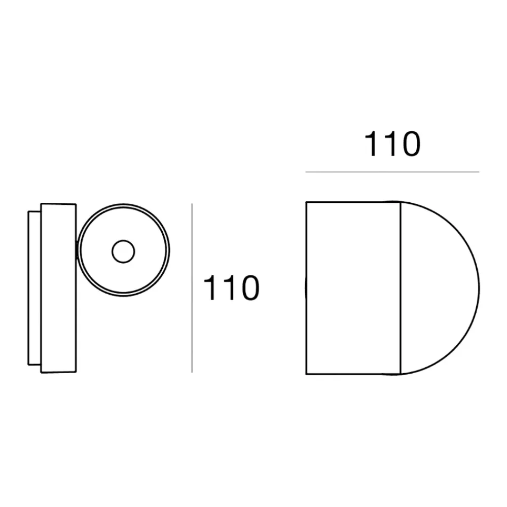 Applique Da Parete-Linea Light Applique led 11w 3000k orientabile bart s nero
