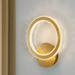 Applique Da Parete-Selezionato da Mazzolaluce Applique led 19w 3000k per soggiorno cerchio oro