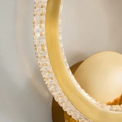 Applique Da Parete-Selezionato da Mazzolaluce Applique led 19w 3000k per soggiorno cerchio oro