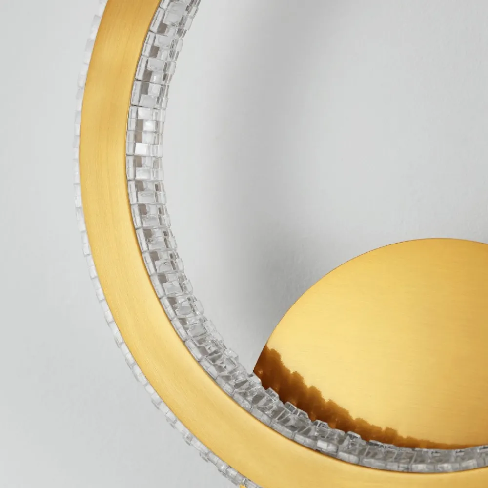 Applique Da Parete-Selezionato da Mazzolaluce Applique led 19w 3000k per soggiorno cerchio oro